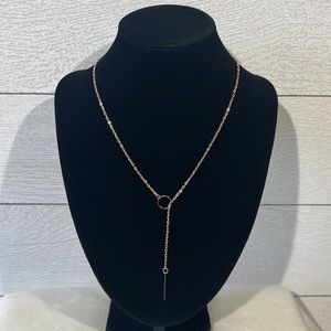 Beautiful Circle and Stick Pendant Adjustable necklace - Silver